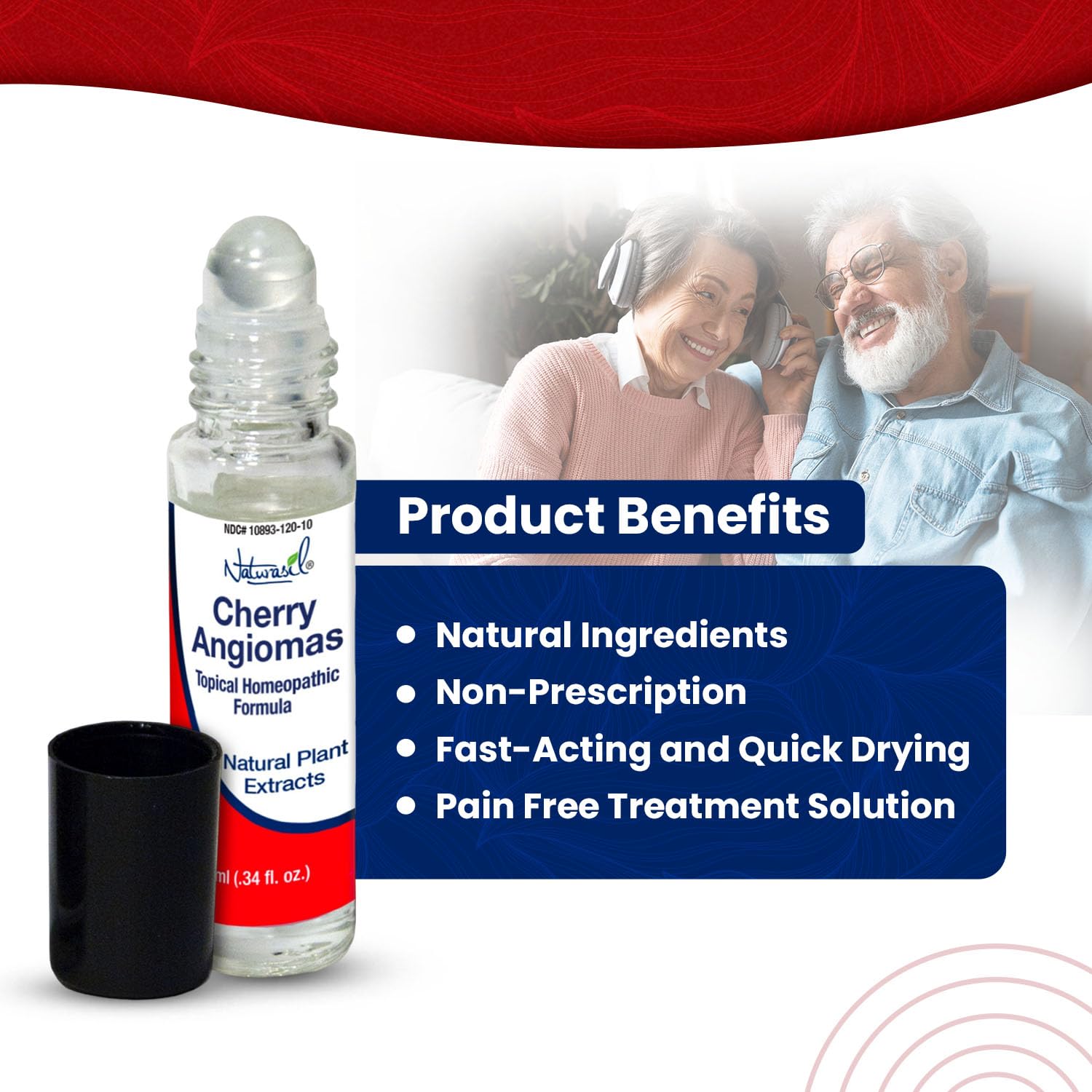 Roll-on applicator for cherry angiomas