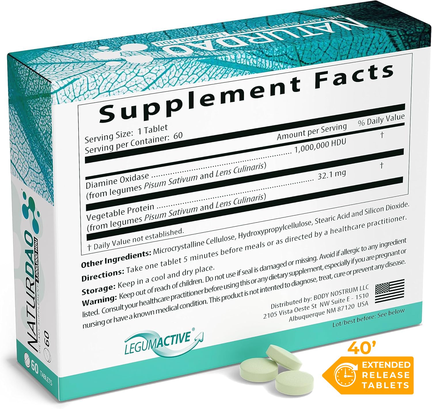 Extended-release DAO enzyme tablet design