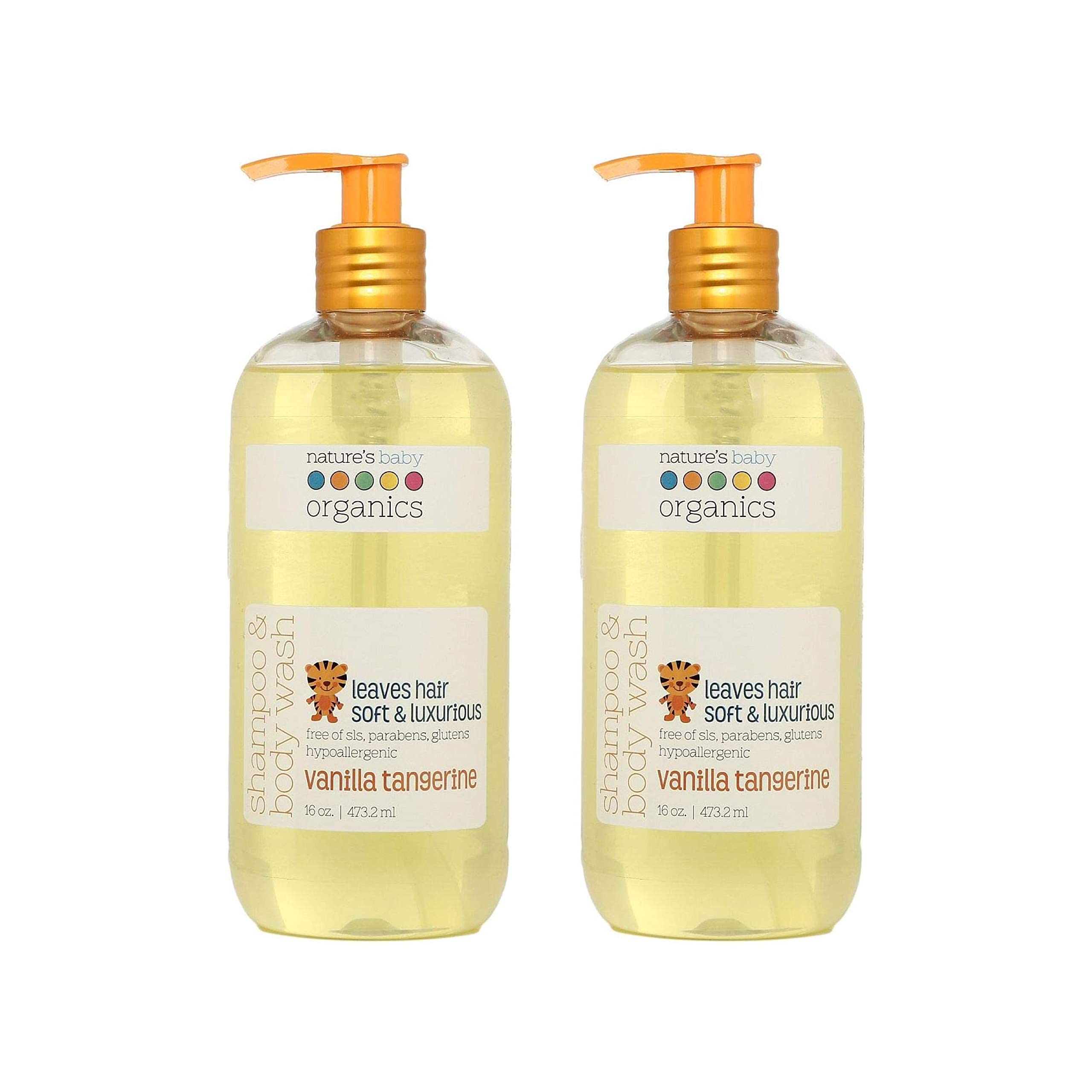 Nature's Baby Vanilla Tangerine 3-in-1 Shampoo, Body & Face Wash bottle - 16 oz, 2-pack (image 1)
