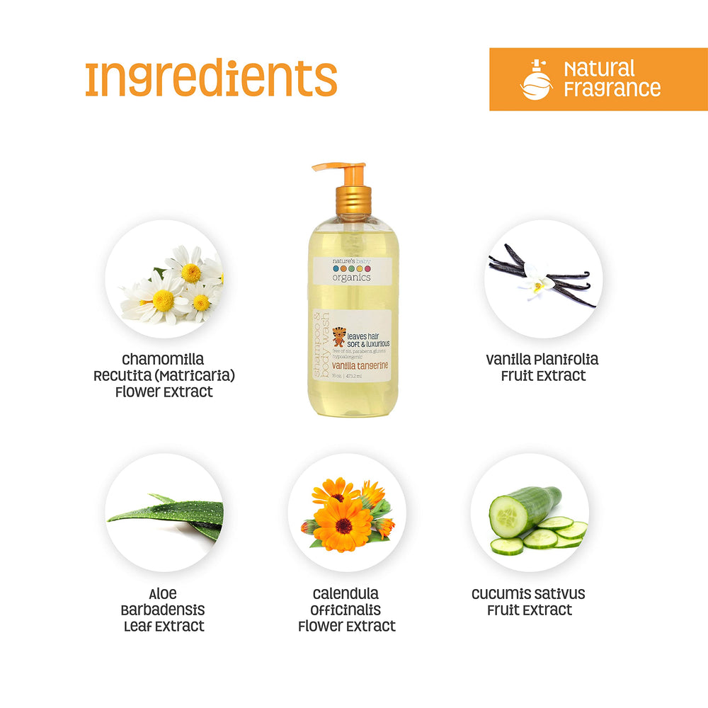 Ingredients—organic aloe, calendula, and chamomile on Nature's Baby packaging (image 3)