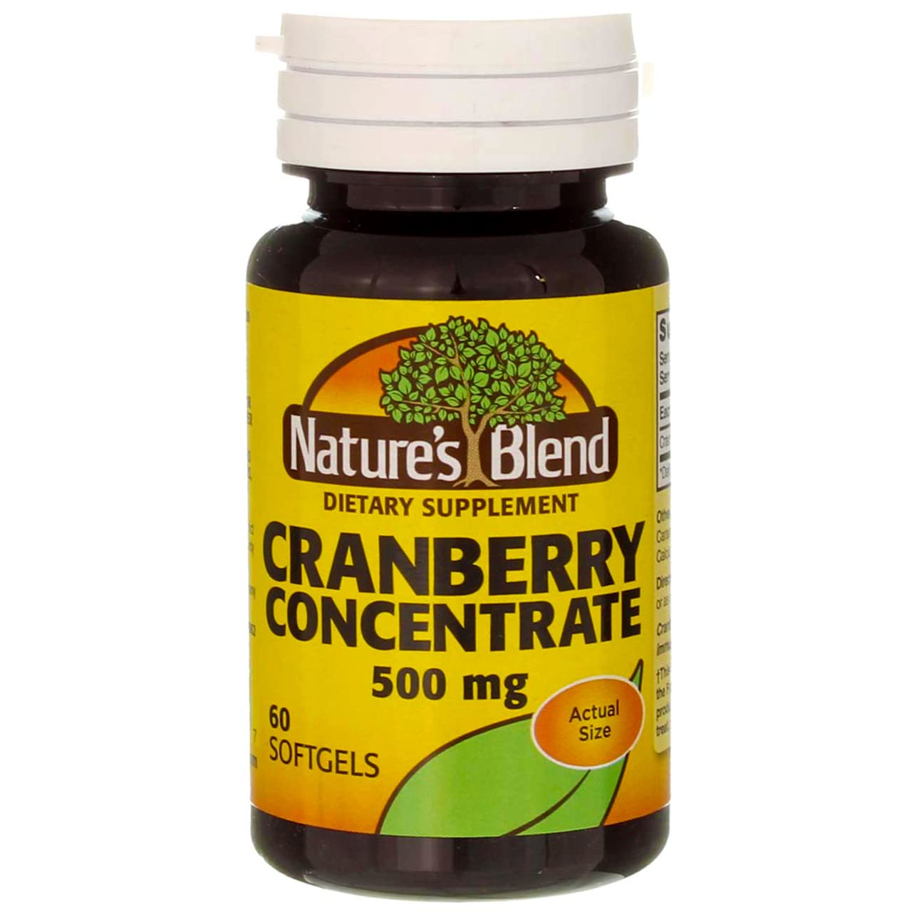 Close-up of cranberry concentrate soft gel capsule
