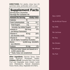Back of bottle showing serving size and ingredients
