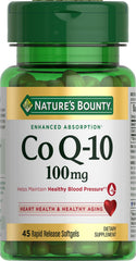 Nature's Bounty CoQ10 100mg Q-Sorb softgels bottle label