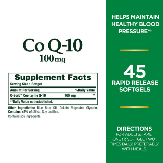 CoQ10 Q-Sorb 100mg softgels bottle front view