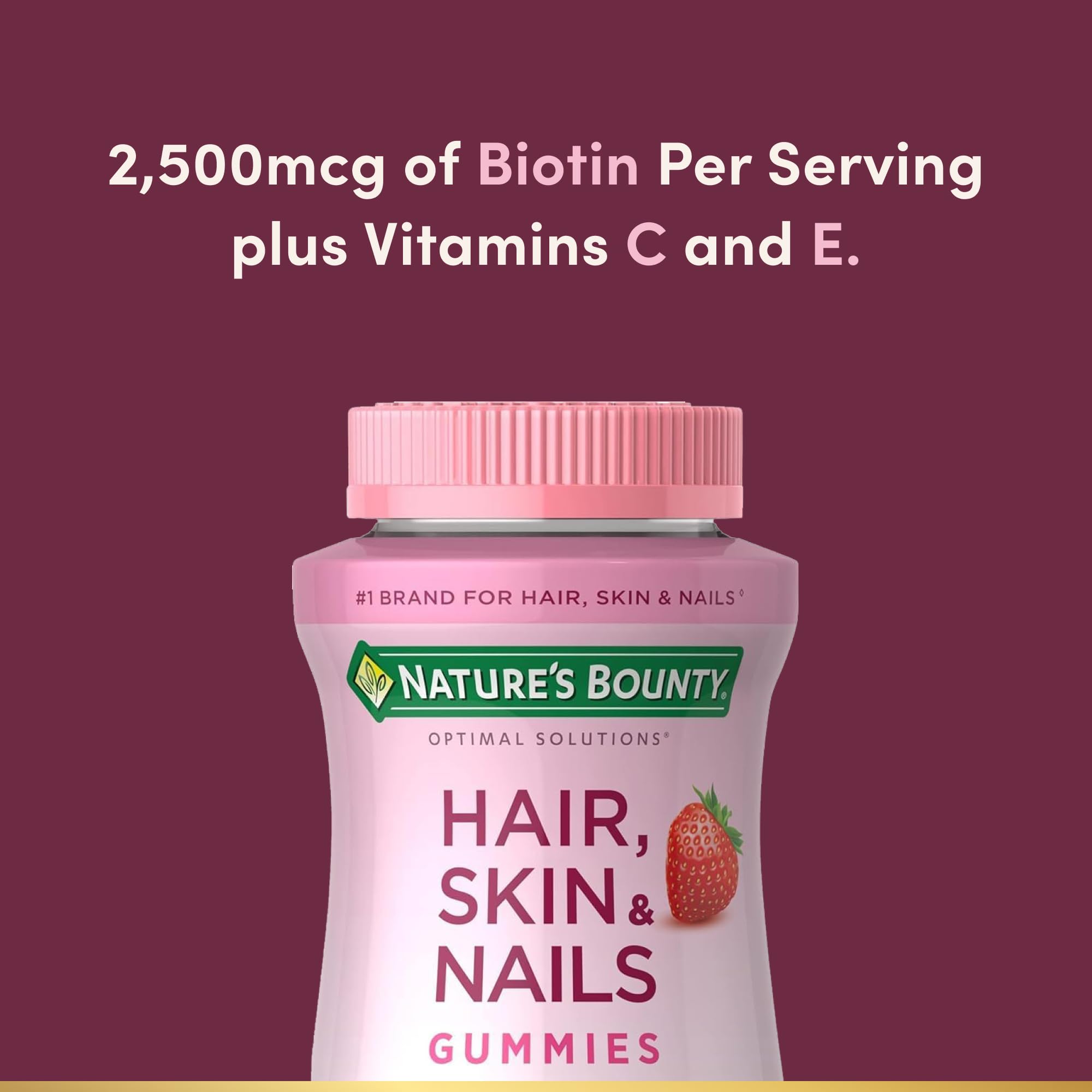Biotin 2500 mcg per serving illustration for gummies