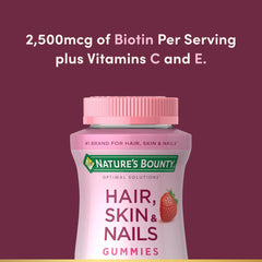 Biotin 2500 mcg per serving illustration for gummies