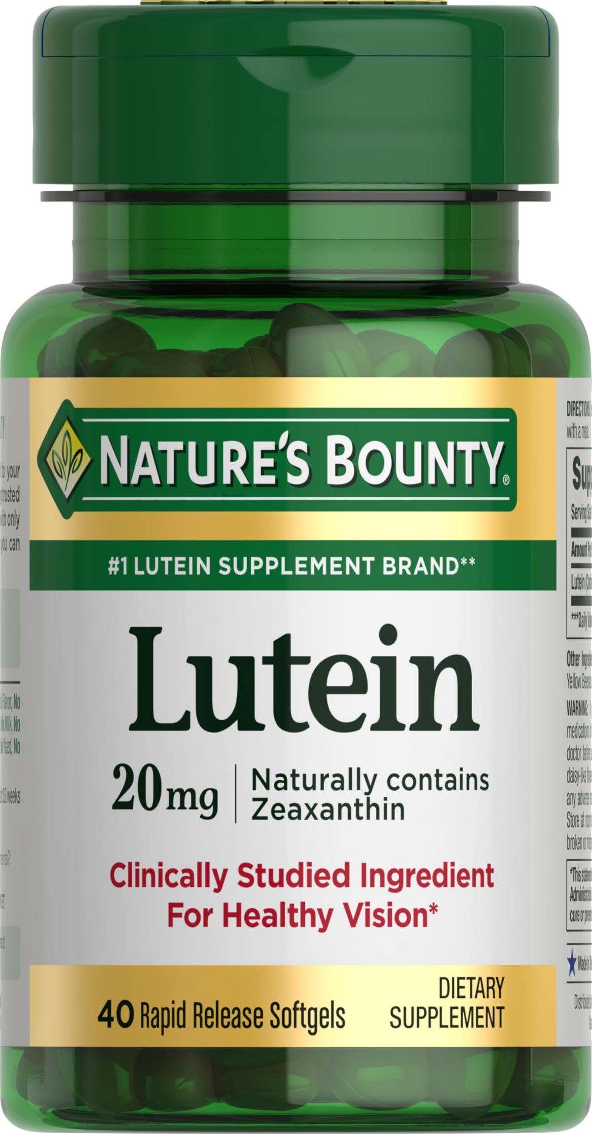 Nature's Bounty Lutein bottle front view