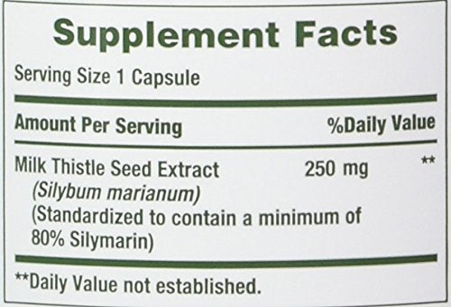 Close-up of Nature's Bounty Milk Thistle capsules