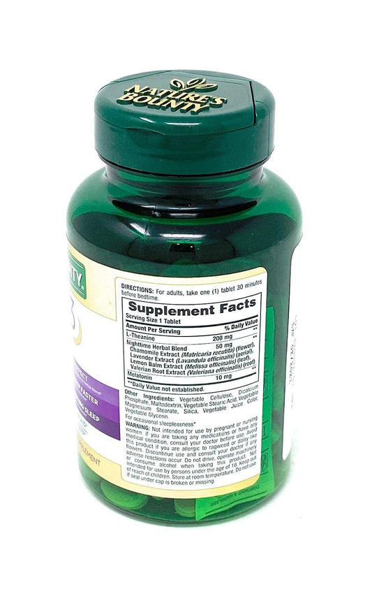 Close-up of Sleep3 label highlighting 10 mg melatonin