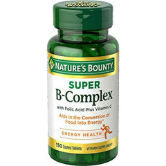 Back view of Nature's Bounty Super B-Complex bottle label