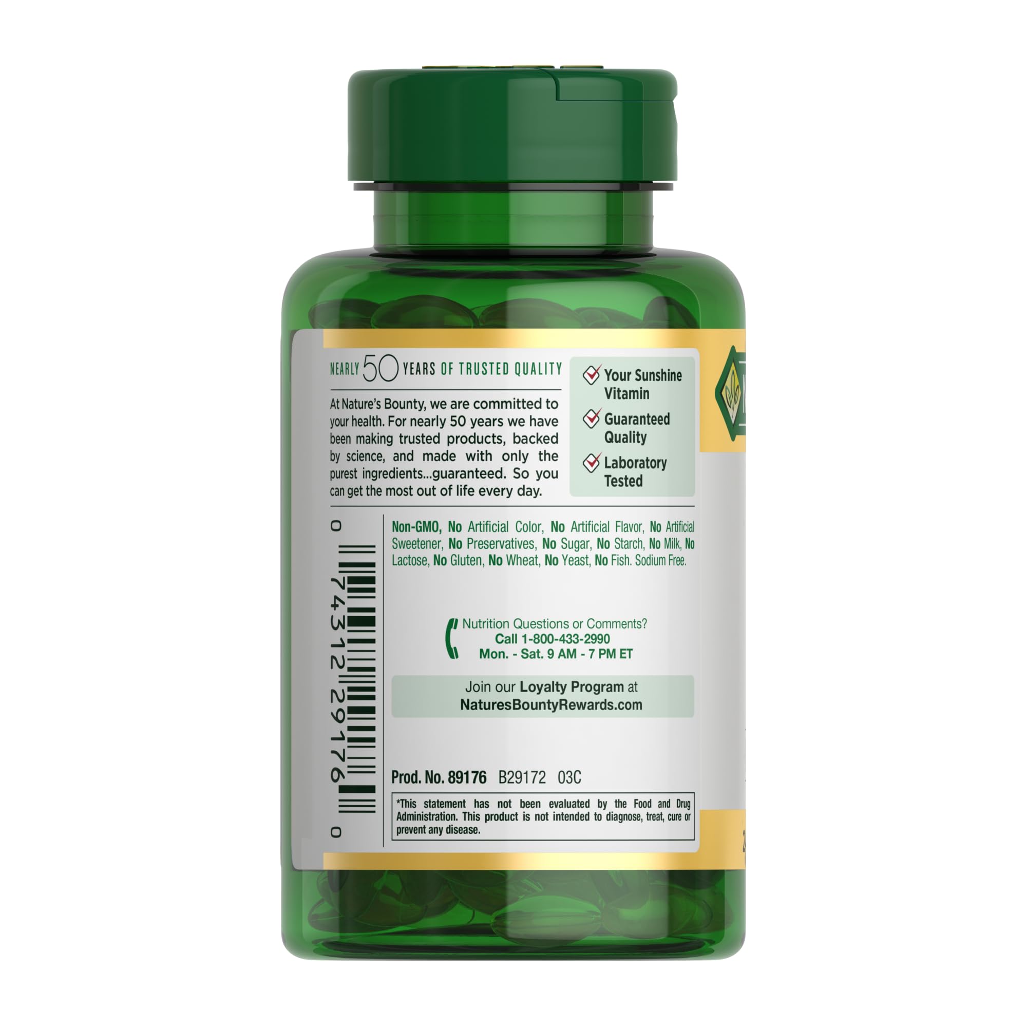 Immune support image featuring Nature's Bounty Vitamin D3 supplement