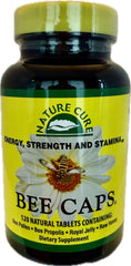 Nature Cure Bee Caps bottle label showing 120 caplets