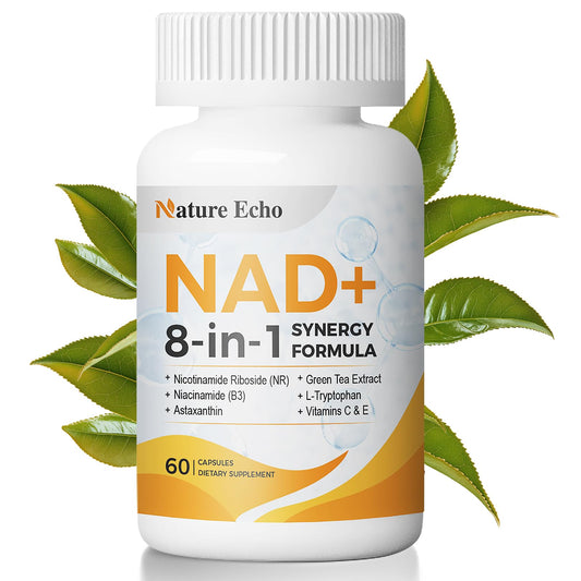 Nature Echo Nicotinamide Riboside 8-in-1 formula bottle label