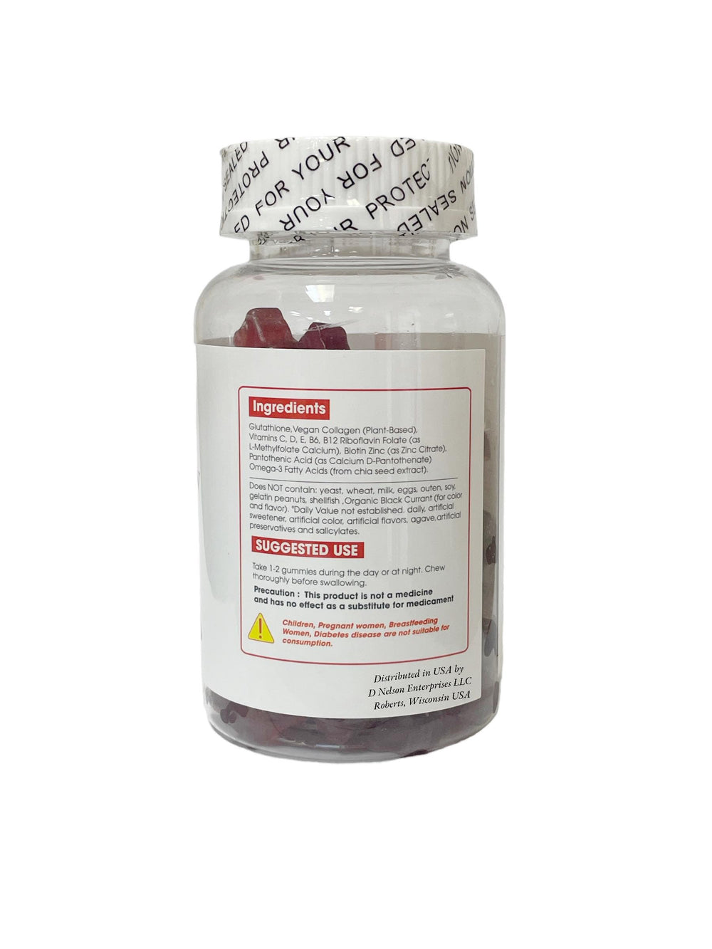 Close-up of Strawberry flavor gummies