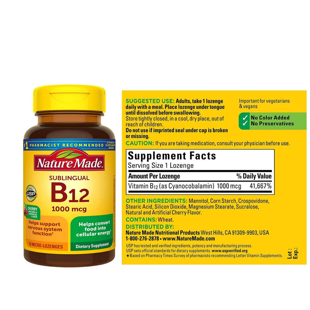 Cherry flavor micro-lozenges packaging by Nature Made