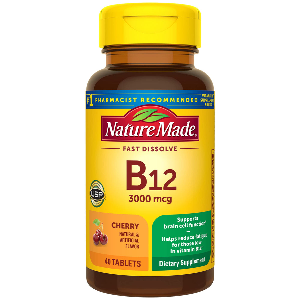 Nature Made Vitamin B12 3000 mcg fast-dissolve bottle