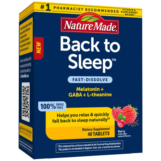 Nature Made Back to Sleep Melatonin 1mg fast-dissolve tablets bottle