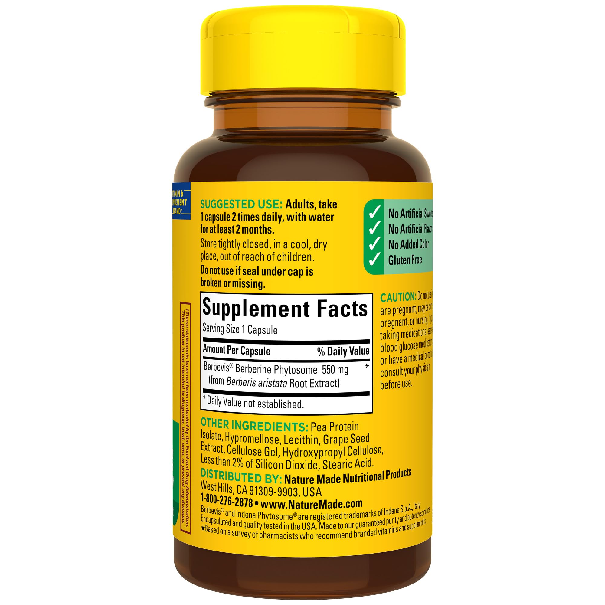 Nature Made Berberine Phytosome box montage highlights quality and delivery science.