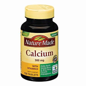 Nature Made Calcium 500 mg with Vitamin D tablets, 130-count per bottle, 3-pack