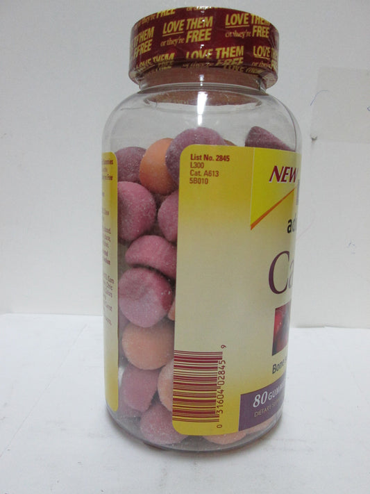 Label showing calcium content for Nature Made Calcium Adult Gummies