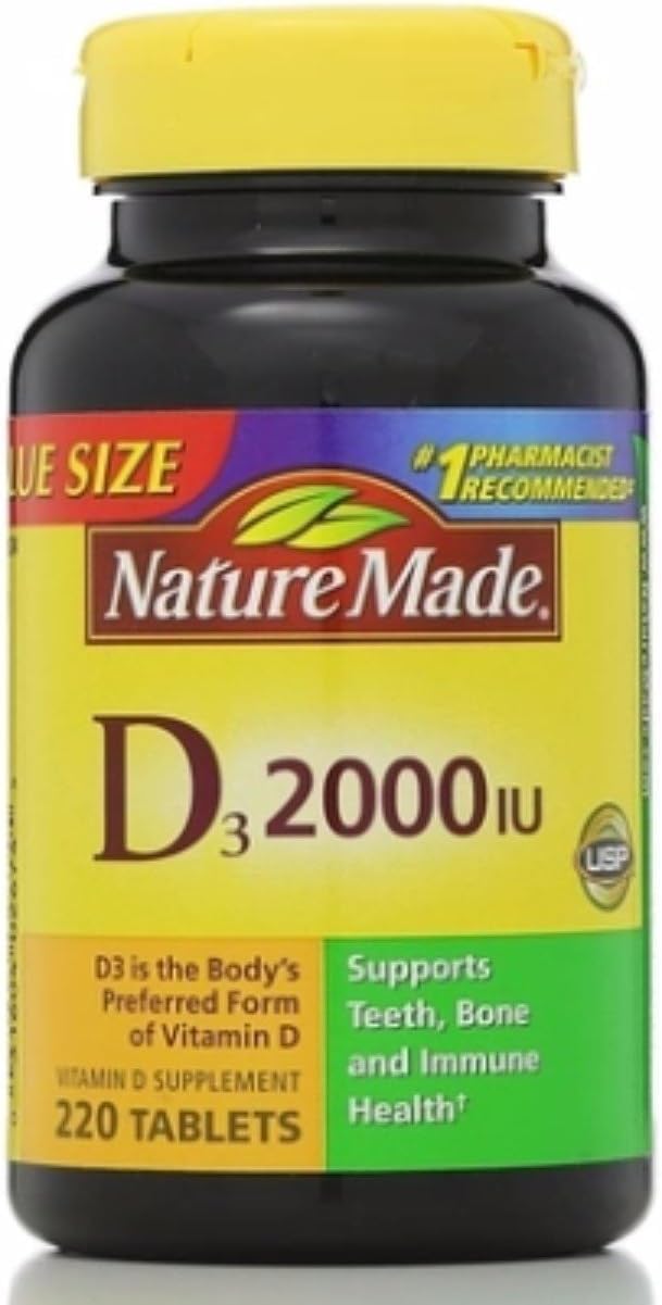 Nature Made D3 2000 IU Tablets – 220-count per bottle, Pack of 2