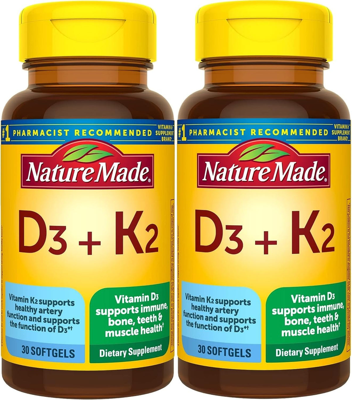Front view of Nature Made Vitamin D3 + K2 5000 IU pack 2