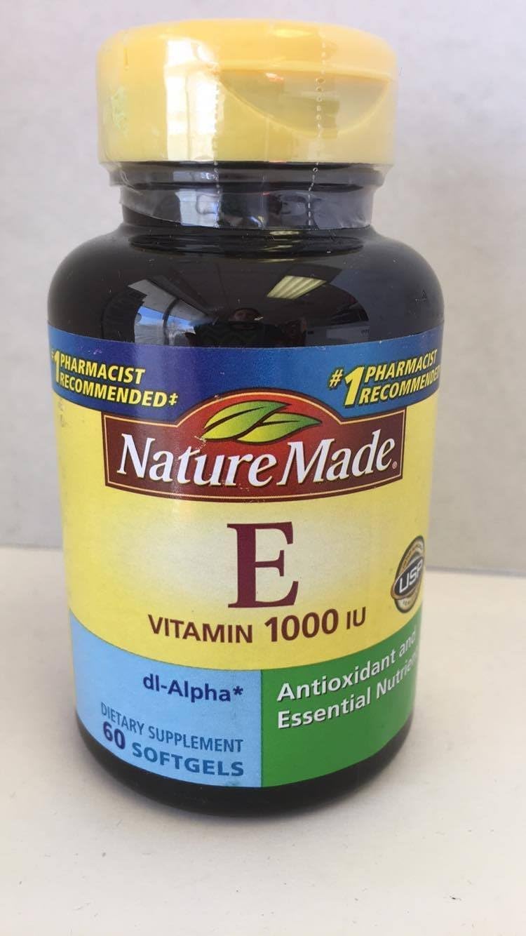 Nature Made dl-Alpha Vitamin E 1000 IU Softgels – Pack of 2 (60 ea per bottle)