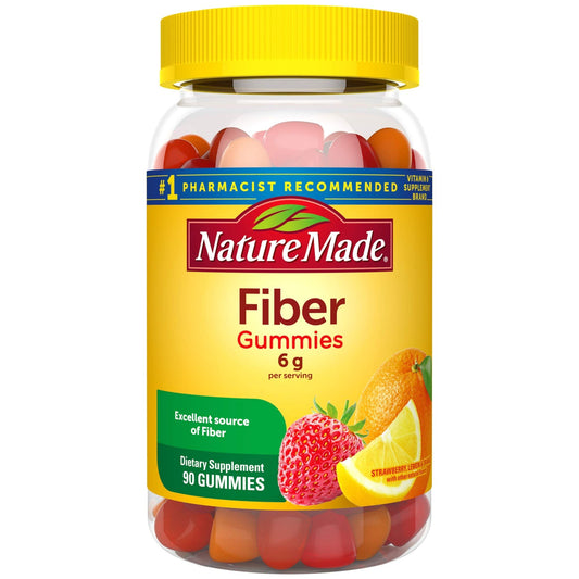 Front view of Nature Made Fiber 6 g Gummies bottle