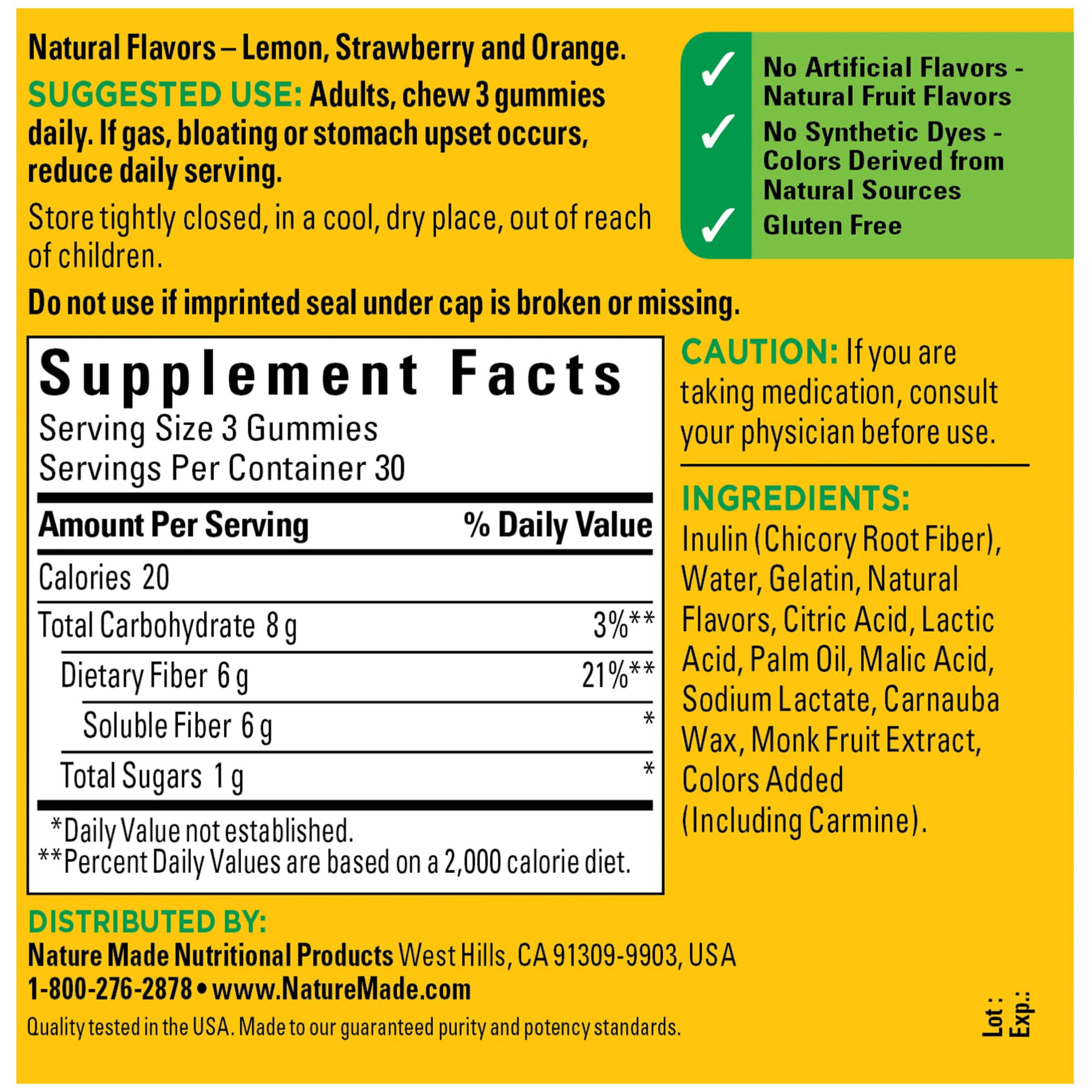 No artificial dyes badge on packaging