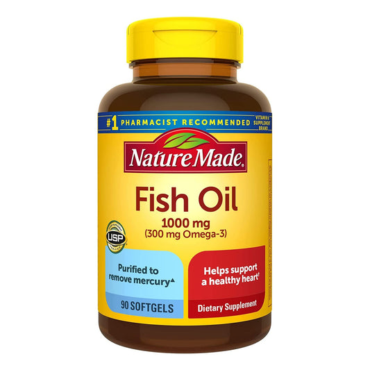 Nature Made Fish Oil 1000 mg bottle with 90 softgels