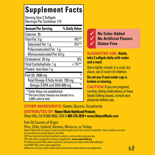 Omega-3 content per softgel: 360 mg