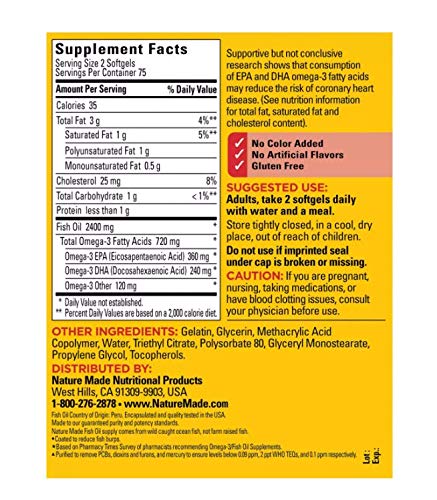 Nature Made 1200mg per serving emphasizes high-dose omega-3