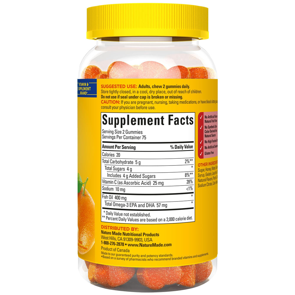 Orange-flavored Nature Made Fish Oil Omega-3 Gummies