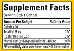 Close-up of Nature Made Magnesium 400 mg softgels