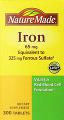 Nature Made Iron 65mg bottle label