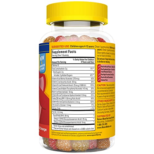 Nature Made Kids First Multivitamin Omega-3 packaging side