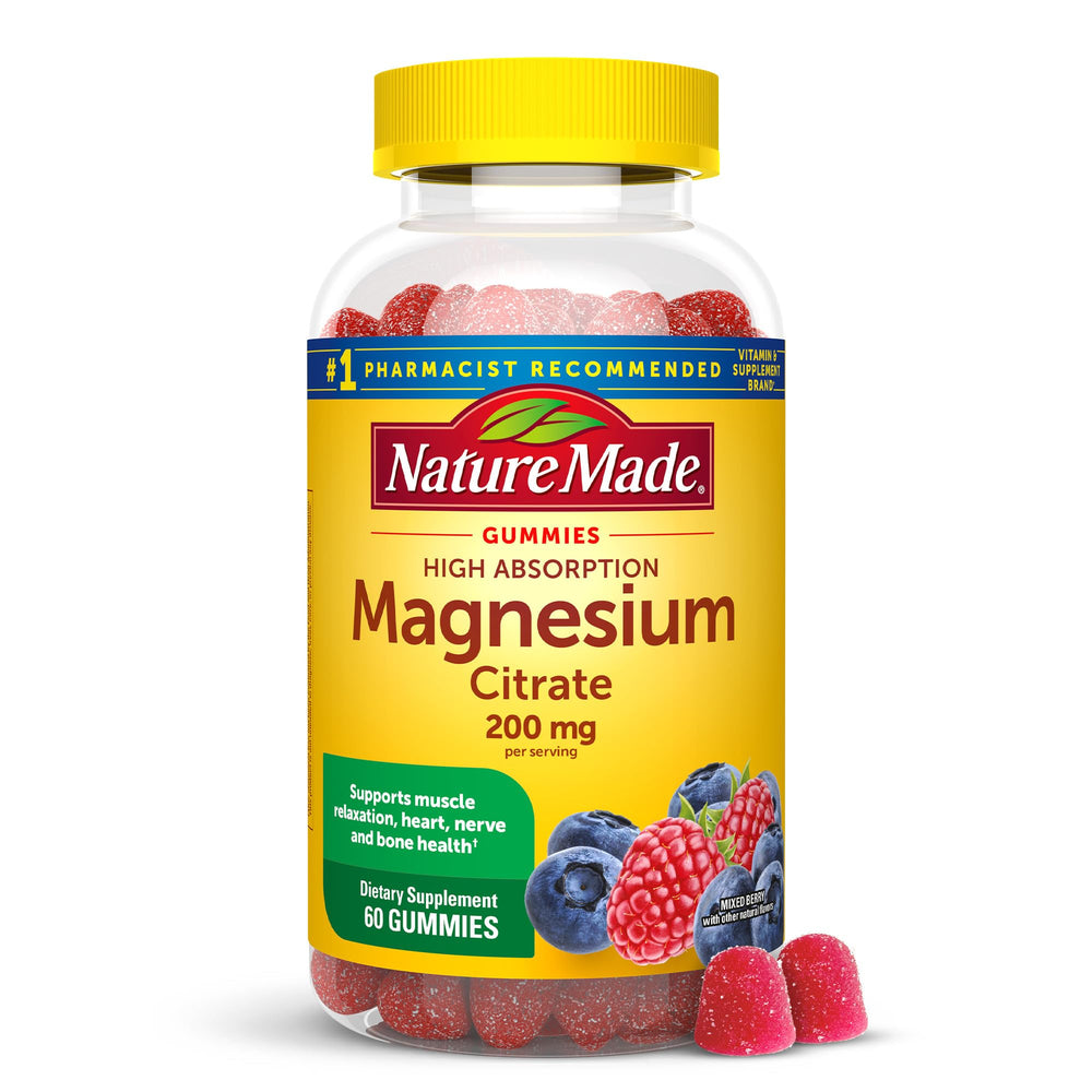 Front view of Nature Made High Absorption Magnesium Citrate 200 mg Gummies bottle