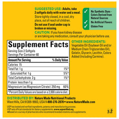 Close-up of Nature Made Magnesium Citrate 250 mg softgels