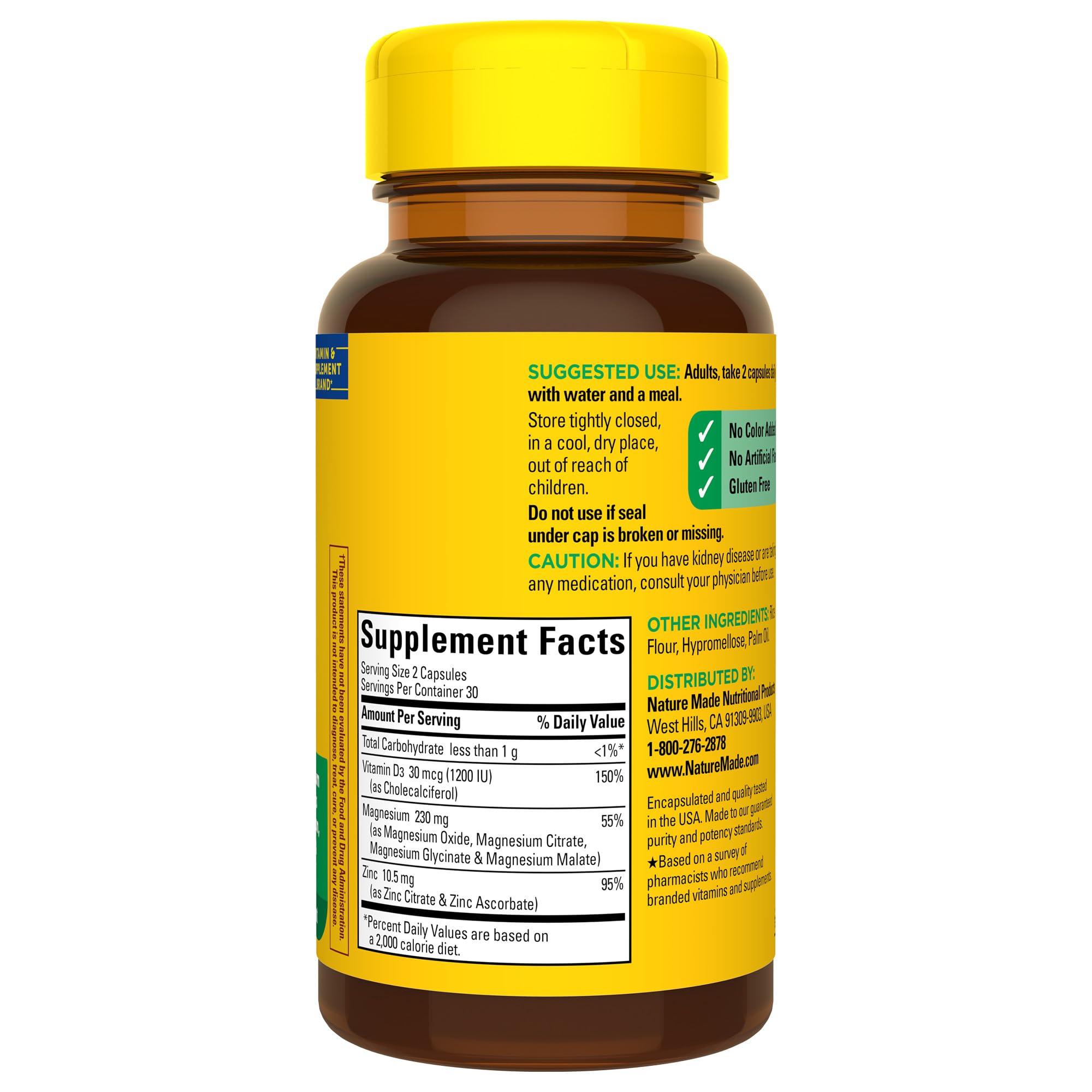 Close-up of bottle label showing 60 capsules