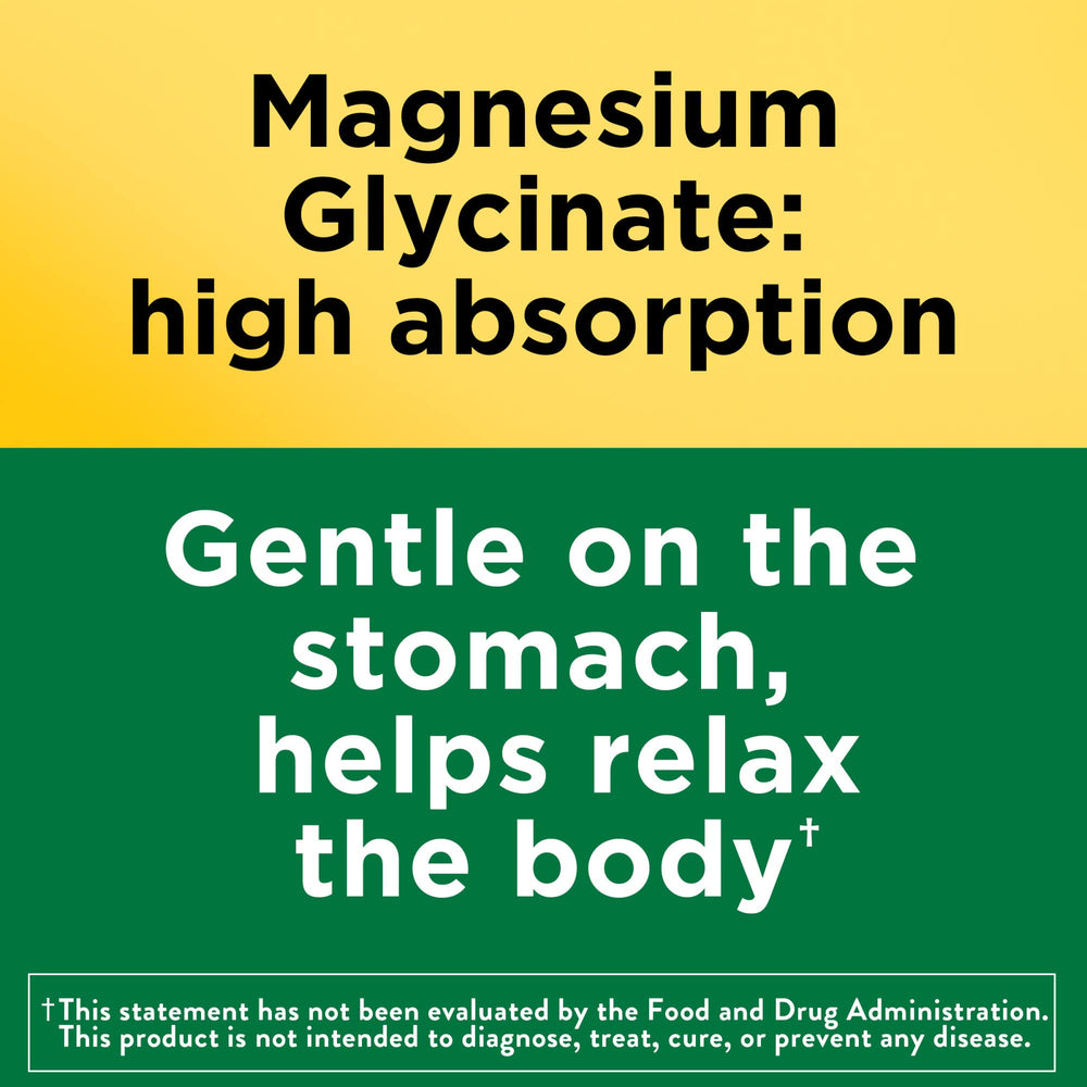 Label detail for Nature Made Magnesium Glycinate 200 mg
