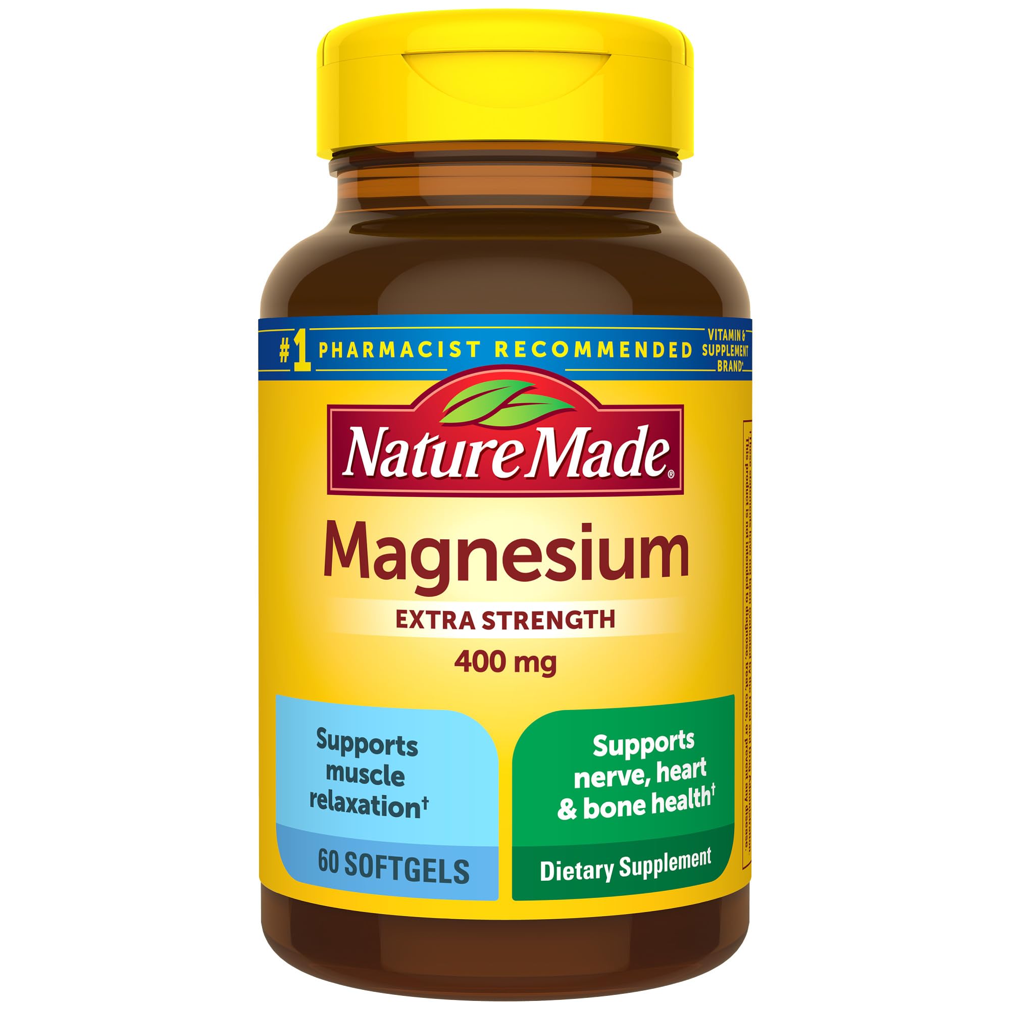 Bottle of Nature Made Magnesium Oxide 400 mg Softgels – 60-count
