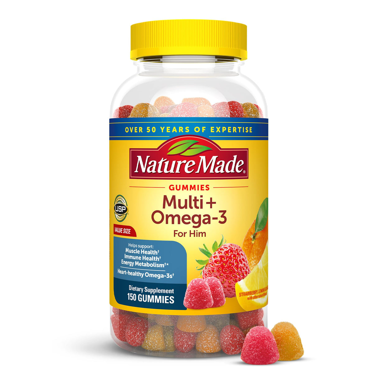 Nature Made Men's Multivitamin Gummies with Omega-3 bottle