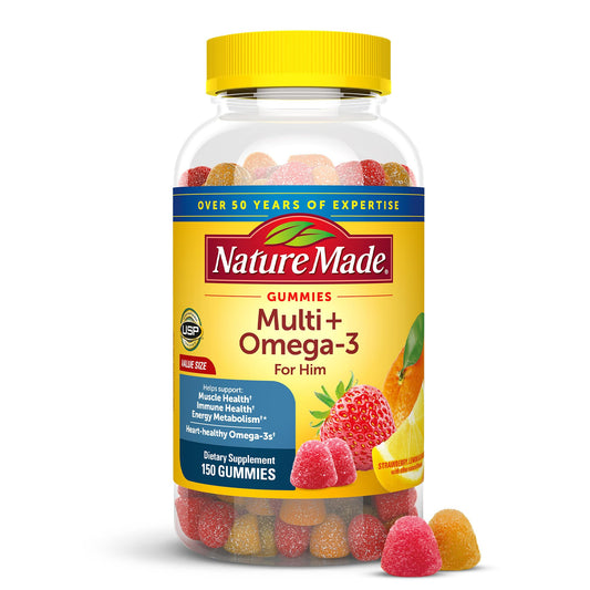 Nature Made Men's Multivitamin Gummies with Omega-3 bottle