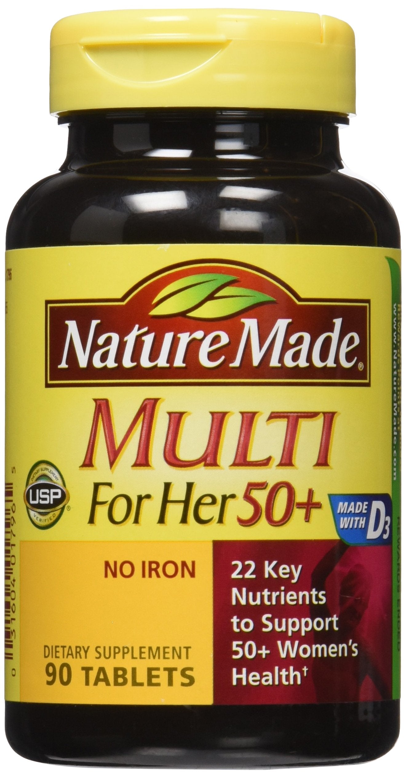Hero image: Nature Made Multi For Her 50+ 90-count tablets, pack of 2