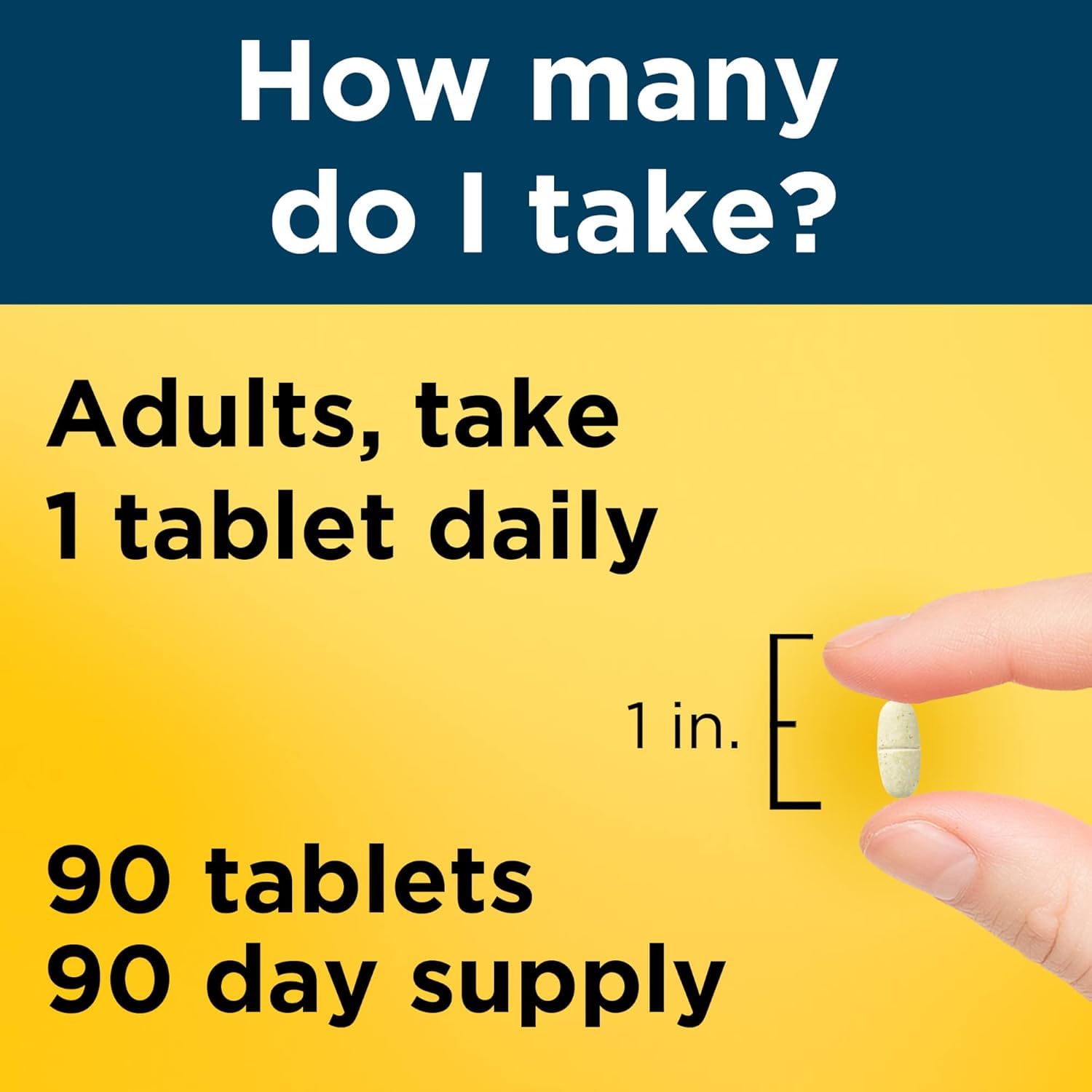Nature Made Multi for Him 50+ four-pack on display, convenient 90-day per bottle plan.