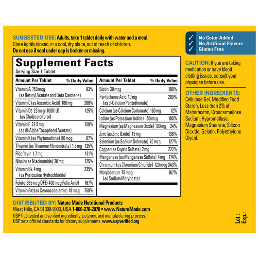 Front view of Nature Made Multivitamin For Him 90-day supply packaging