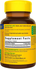 Ingredient list featuring Potassium Gluconate and binders