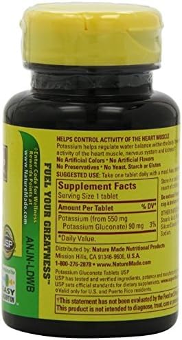 Nature Made Potassium Gluconate 550mg product display