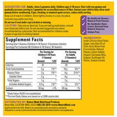 Nutrition facts panel on Nature Made bottle