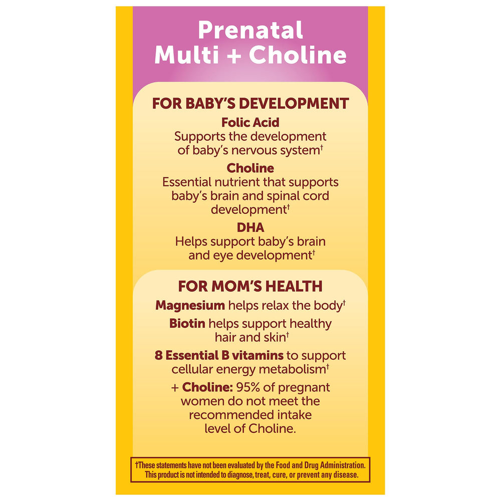 Two bottles showing 60-day supply of Nature Made Prenatal supplements